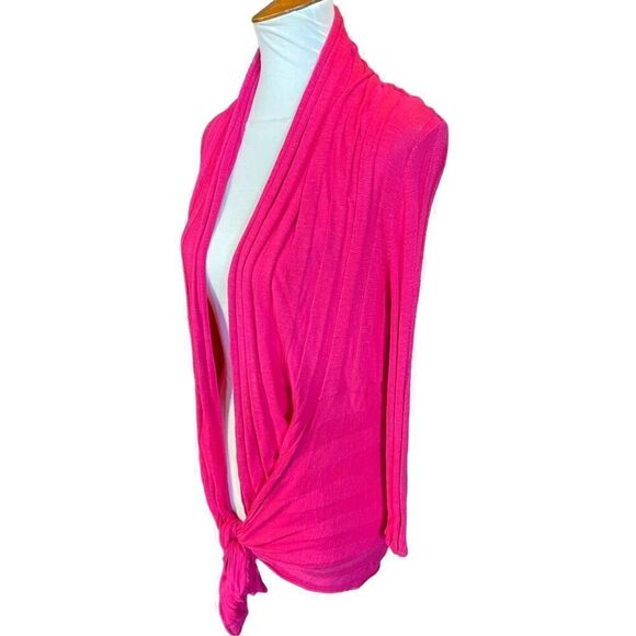 International Concepts Women's Pink Waterfall Tie Front Cardigan Medium - Picture 2 of 15